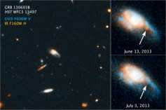 The GRB 130603B (redshift z = 0.3568, as observed with Hubble Space Telescope by Tanvir and collaborators). 